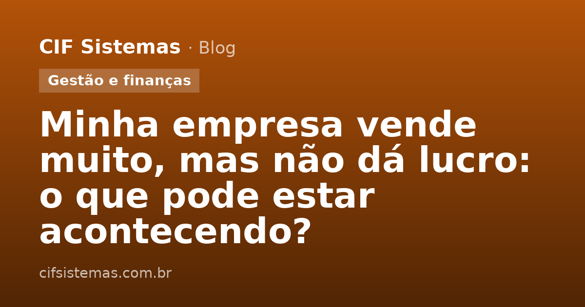 Minha empresa vende muito, mas não dá lucro: o que pode estar acontecendo?