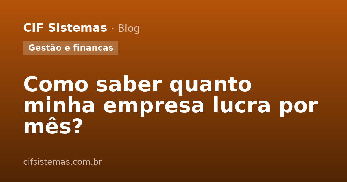 Como saber quanto minha empresa lucra por mês?
